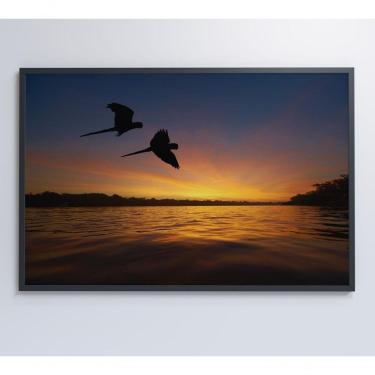 Imagem de Quadro Por Do Sol No Pantanal Medidas 60x40 Cm Impressão Vidro Acrílico