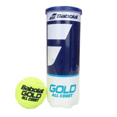 Imagem de Bola de Tênis Babolat Gold All Court Tubo 3 Bolas, Amarelo