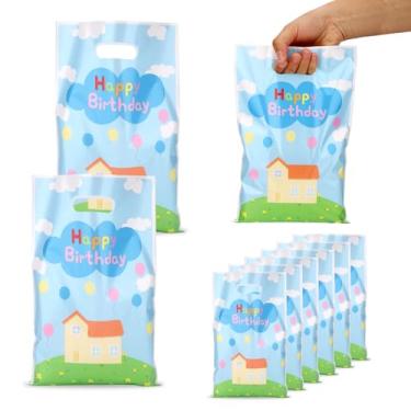 Imagem de 50un Sacolas Presente de Desenhos Animados, 25x16,5cm Sacolas Lembrancinhas de Tema Desenho Animado com Estampas Fofas e Alça para Chá Bebê e Festas Aniversário