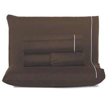 Imagem de Jogo De Lençol Lidian Liso Queen 4 Peças Hiperpercal Peletizado 180 Fios - Marrom