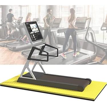 Imagem de Tapete De Esteira, Almofada De Equipamento De Exercício, Tapete De Ginástica De Treino Grosso Antiderrapante Indestrutível, Tapete De Vibração De Espuma Eva, Black Yellow, 200 * 100 * 2.5cm