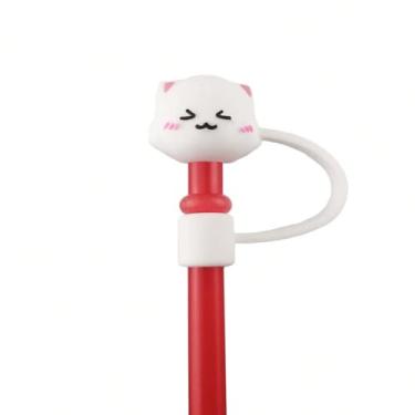 Imagem de Capa de canudo para copo Stanley, a tampa é reutilizável. A linda tampa de silicone animal com canudo é usada para copos de água, bebidas e canudos de chá de leite para evitar poeira (Áries)