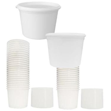 Imagem de 50 Potes PP Bpa Congelados Caldos Freezer Microondas 500ml Com Tampa -