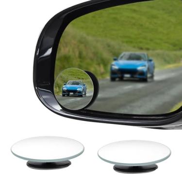 Imagem de Lyxheth 2 peças de espelho de ponto cego, espelho cego lateral, espelhos de ponto cego de carro sem moldura com autoadesivo, espelhos convexos redondos universais de 5 cm, acessórios de carro
