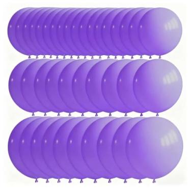 Imagem de Kit de balões de látex roxo gigante de 50 peças – tamanhos variados 45,7 cm, 61 cm, 91,4 cm, ideal para Halloween, Páscoa, casamentos, chás de panela, chás de bebê e eventos