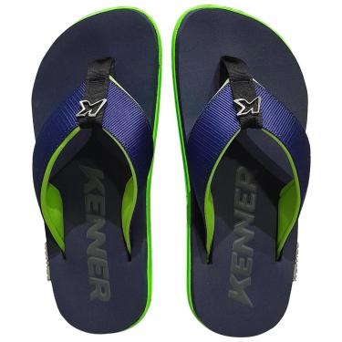 Imagem de Chinelo Sandália Kenner Kivah Azul Verde Adulto Masculino-Masculino