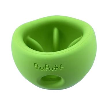 Imagem de QHTUNION Brinquedo para cães com distribuição de petiscos e tigela de alimentação lenta, quebra-cabeça interativo para alívio da ansiedade – preenchível para buscar, pegar, segurar e como tigela