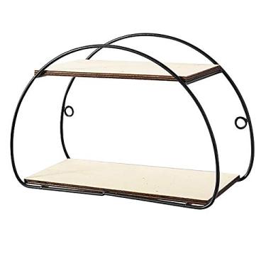 Imagem de Prateleira de parede estilo industrial escandinavo, prateleira flutuante semicircular, prateleiras de armazenamento decorativas modernas, fácil de instalar, capacidade de carga de 8 kg, para banheiro