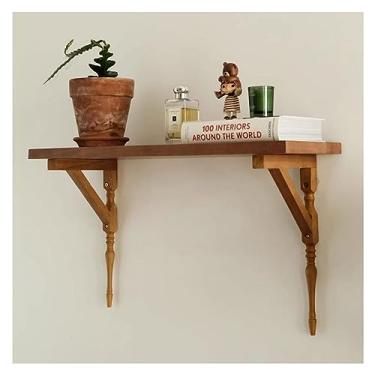 Imagem de Prateleiras de montagem na parede, prateleiras flutuantes de madeira maciça, prateleira de parede, para banheiro, quarto, banheiro, cozinha, escritório, decoração de sala de estar, prateleira