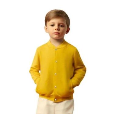 Imagem de Jaqueta de Moletom Infantil Unissex Lisa com Bolsos Estilo Casual-Unissex