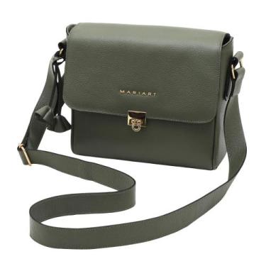 Imagem de Bolsa Feminina Transversal Couro Legítimo Mariart Âmbar