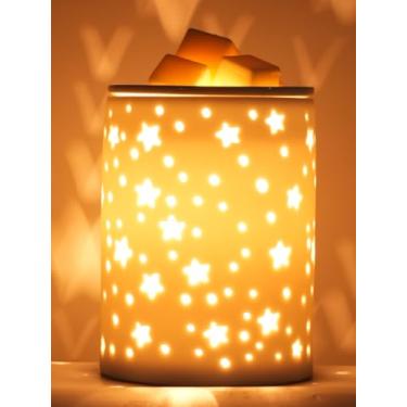 Imagem de Aquecedor de cera derretido com temporizador elétrico de cerâmica branca para Natal, derretimento de óleo regulável, fragrância fofa pequena e leve de aromaterapia para queimador de derretimento