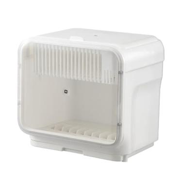 Imagem de Fenteer Caixa de armazenamento de utensílios de mesa, escorredor de pratos, suporte para pauzinhos, grande capacidade, multiuso, com cabo de carregamento,