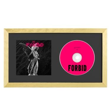 Imagem de eletecpro Moldura para exibição de CD e álbum de 16,3 x 11,8 cm com dois lados em quatro cores, comporta disco de música e arte para montagem na parede, dourado