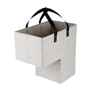 Imagem de BLWOTMOR Cesto Organizador para Escadas, Organizador para Escadas, Cesto Dobrável para Escadas de Madeira.