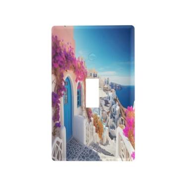 Imagem de KEEPREAL Capa decorativa para placa de parede para interruptor de luz - Capa de tomada Villagecore romântica de 1 gangue (11,5 x 7 cm) Acessórios elétricos para decoração de casa, proteção de