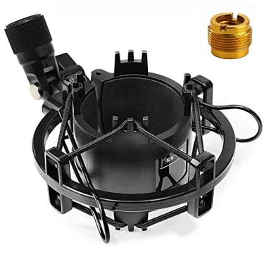 Imagem de Suporte de choque de microfone com filtro de metal, suporte de choque universal para microfone at2020 e outros microfones de 46 mm-53 mm de diâmetro, suporte de choque de microfone com suspensão