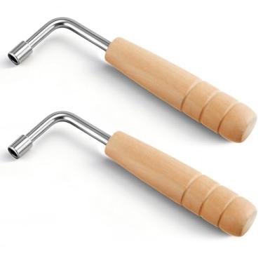 Imagem de Boao Pacote com 2 chaves de alavanca universais em forma de L, furo quadrado de 4 mm para lira de harpa e outros instrumentos de corda pequenos, alça ergonômica banhada a níquel para ajuste preciso