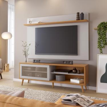 Imagem de Conjunto Para Sala Rack E Painel De Tv Freijó Off White