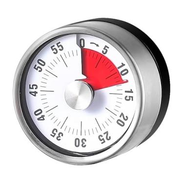 Imagem de Casa Aço Inoxidável Cozinha Temporizador Mecânico Assar Despertador Temporizador Ferramenta de Lembrete de Gerenciamento de Tempo de Estudante (Branco)