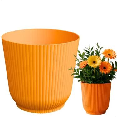 Imagem de Cachepô Talin Mostarda 1,5L 14cm x 13cm de Polipropileno Duro e Resistente, Compativel com Sistema Autoirrigável - Vaso Decorativo Elegante para Plantas - Top Garden