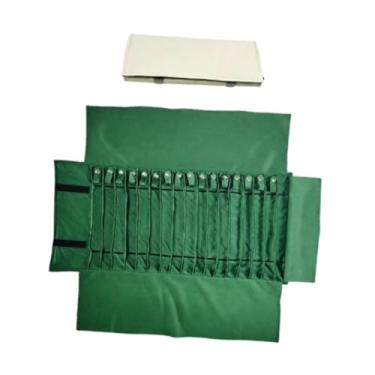 Imagem de oshhni Bolsa organizadora de joias em formato de rolo, ideal para guardar colares e pulseiras. Prática e sem emaranhados, perfeita para viagens, feiras lojas, Verde