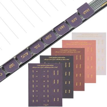 Imagem de Joez Wonderful Agenda mensal de 20 folhas, adesivos autoadesivos, guias de índice, guias de calendário para agendas, escritório, estudo, caderno (360 peças, estilo 2)