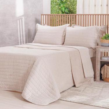 Imagem de Kit Colcha King Lino Stile 100% Poliéster 260x280cm Tessi Linho
