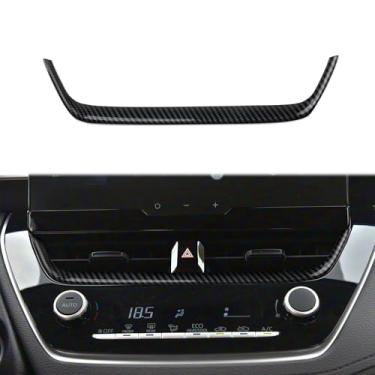 Imagem de Fewshaw Console central estilo fibra de carbono painel de interruptor de ar condicionado acessórios de acabamento de tampa de ventilação CA para Toyota Corolla/Corolla Cross 2020-2026 (acabamento do