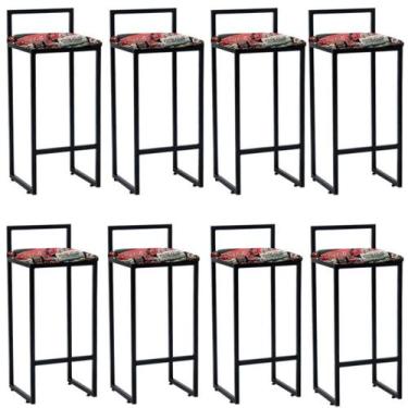 Imagem de 8 banquetas para churrasqueira e bar rosalia-estampa bar - GAT MAGAZIN