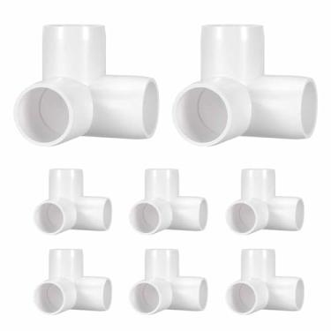 Imagem de DTGN 8 peças de encaixe de PVC de cotovelo de 1/5.1 cm, encaixe de tubo de PVC de grau de mobiliário SCH40, conector de cotovelo de canto DIY para móveis de construção, conexão de estrutura de estufa