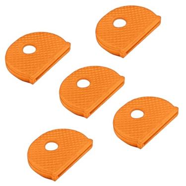 Imagem de Boguish Pacote com 5, capa para chaveiro, identificador de chave, marcador de etiqueta codificado, manga de PVC meia redonda para escritórios, casas e apartamentos