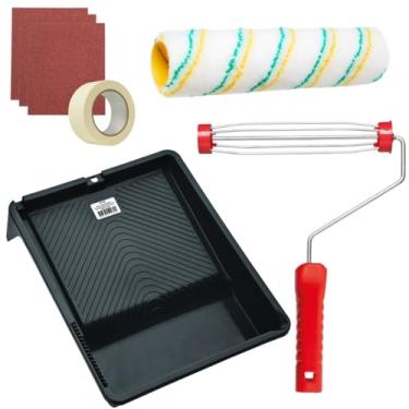 Imagem de Rolo de Pintura Poliamida Lã Baixa + Suporte Garfo Gaiola 23cm + Bandeja Para Pintura 2,7L