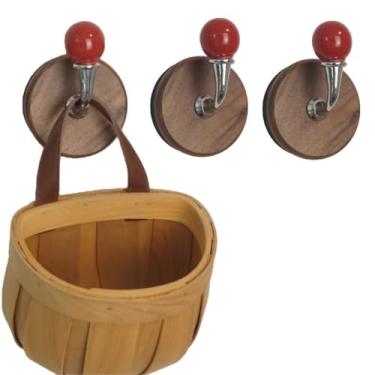 Imagem de 3 ganchos magnéticos coloridos para uso pesado, gancho magnético forte de neodímio, cabide magnético para geladeira, porta de metal, armário para pendurar toalha, casaco, bolsa, guarda-chuva (vermelho