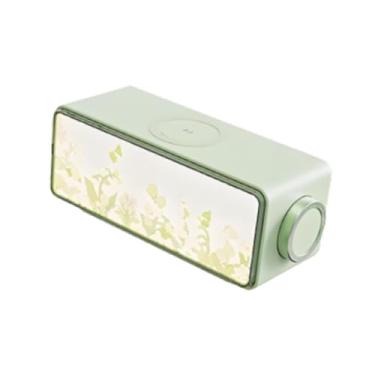 Imagem de predolo Caixa de Som Portátil com Luz Noturna, Multifuncional, Leve e Criativa, com Carregamento Rápido de 15W para Escritório e Festas, Verde