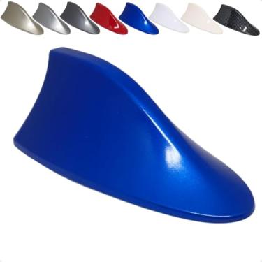 Imagem de Antena Tubarão Shark com Sinal de Rádio FM AM Multimarcas Ideal para Carros com Teto Curvo (Azul)