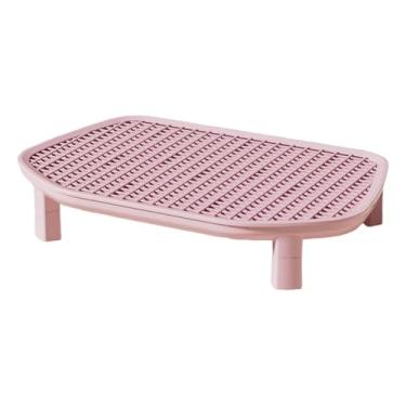 Imagem de Ｂｅｓｇａ Plataforma para caixa de areia de gato, reduz o espalhamento, portátil, premium, coletor de areia para gatos, Rosa