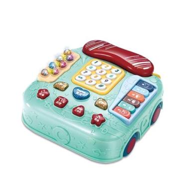Imagem de Jectse Brinquedo de Telefone Musical, Brinquedo de Telefone de bebê 5 Em 1 Com Som Dududu Real e Som de Chamada Telefônica, para Crianças Aprenderem a Usar o e a Coordenação