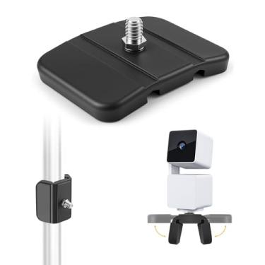Imagem de Suporte magnético flexível para câmera com rosca de 1/10.2 cm para Wyze, Blink, Ring, Arlo, Eufy, Mevo Start, base magnética forte ajustável, suporte de cerca de poste de superfície curvada para
