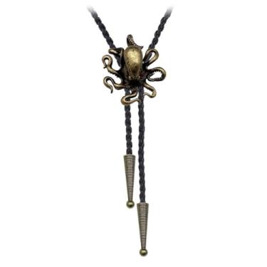 Imagem de JPJZY BRBAM Colar masculino de couro caubói estilo nórdico viking vintage com pingente 3D, Metal