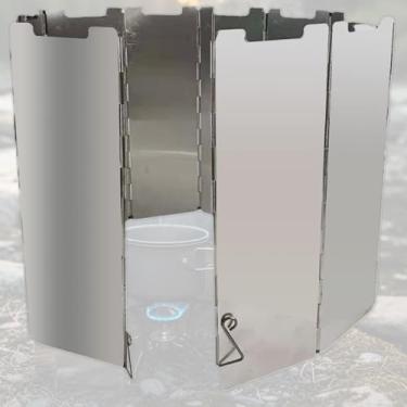 Imagem de Para Vento Kit de Proteção Contra Vento para fogareiro c/ 8 chapas + bolsa de transporte