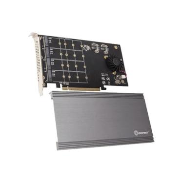 Imagem de IO Crest Placa de expansão Quad M.2 NVMe PCIe x16 para placa-mãe Intel VROC e AMD Ryzen Threadripper
