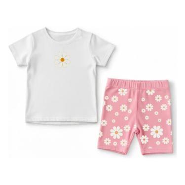 Imagem de Conjunto Camiseta E Short Infantil Florzinha Margarida Verão - Tech Ma