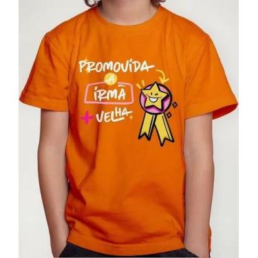 Imagem de Camiseta Camisa Juvenil Infantil Menina Menino Promovida A Irmã Mais V
