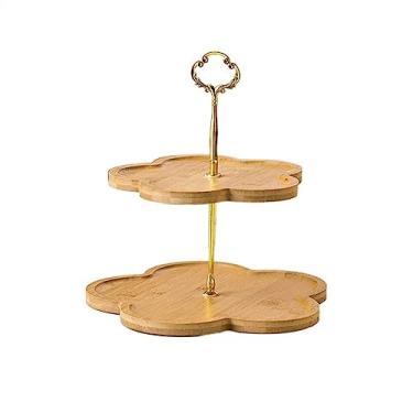 Imagem de pcagfaajmh Suporte de bolo rack de bolo de 2/3 camadas bandeja dim sum para doces, cafeteria, loja de bolos, sobremesa, pão, suporte para exposição, prato de bolo, doces, cupcake e sobremesa (Tamanho