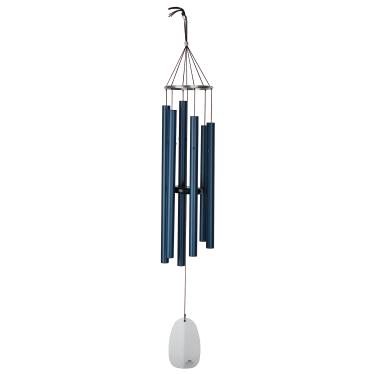 Imagem de Sinos de vento Woodstock para ambientes externos, decoração ao ar livre, decoração de jardim e pátio, decoração de varanda frontal 112 cm Sinos decorativos do paraíso sino de vento azul pacífico (BPLPB)