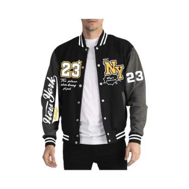 Imagem de Jaqueta De Baseball Masculina Quente E Moderna Com Estampa De Letras A