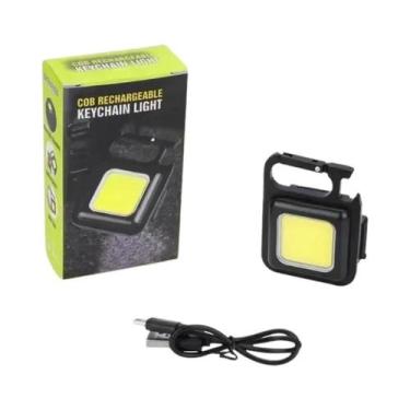 Imagem de Lanterna Mini Portátil De Chaveiro, Recarregável Por USB, LED, Multifu