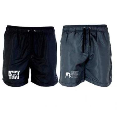 Imagem de Kit 2 Short Tactel Masculino Muay Thai Leve Conforto-Masculino
