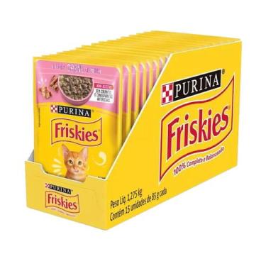Imagem de Ração úmida Friskies Sabores Variados para Gatos 15x85 g, Carne ao Mol
